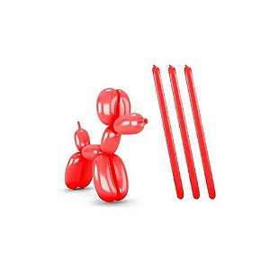Balão Canudo Vermelho Quente | 50 Unidades