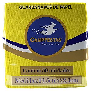 Guardanapo 20X23cm Amarelo | 50 Unidades