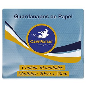 Guardanapo 20X23cm Azul Claro | 50 Unidades