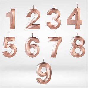 Vela Luxo Metalizada Rose Gold Número 5 -Alchester