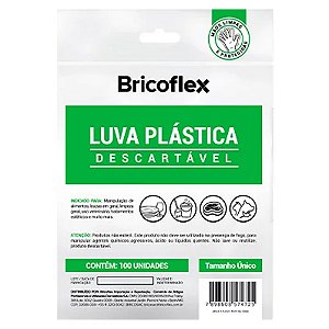 Luva Plástica Descartavel Bricoflex | 100 Unidades