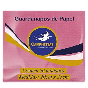 Guardanapo 20X23cm Rosa Claro | 50 Unidades