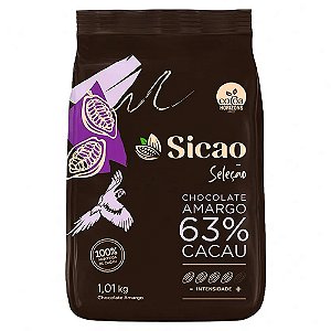 Chocolate Sicao Gotas Amargo 63% 1,01kg