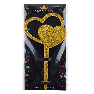 Topo Médio Coração Dourado - Silver