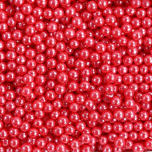 Confeito Sugar Beads Perolizado Vermelho 4Mm 100G