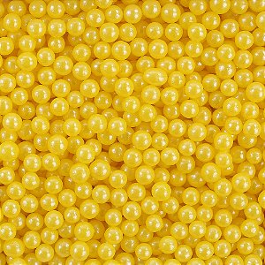 Confeito Sugar Beads Perolizado Amarelo 4Mm 100G