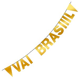 Faixa Vai Brasil Dia de Jogo Metalizada