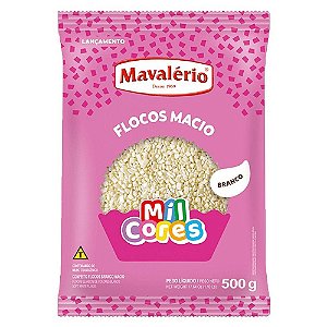 Flocos Macio Chocolate Branco Mil Cores 500g - Mavalério