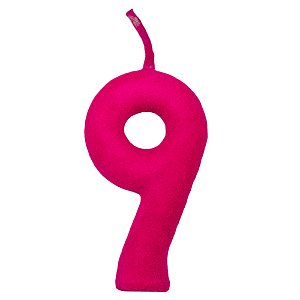 Vela Veloute Pink Número 9