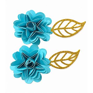 Flor de Papel Coração Azul Frozen 2Un - Artes Rufino