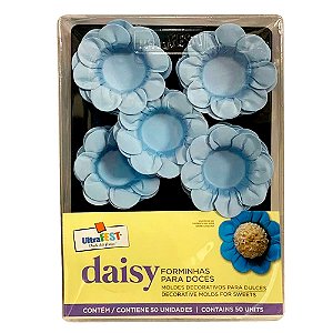 Forminhas Daisy 50 Unidades Azul Aqua