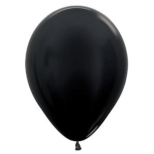 Balão Latex 11 Polegadas Metal Preto 50 Unidades