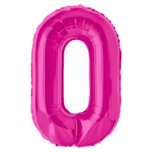 Balão Metalizado 16P Pink Número 0