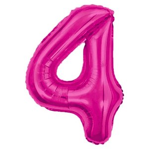 Balão Metalizado 16P Pink Número 4