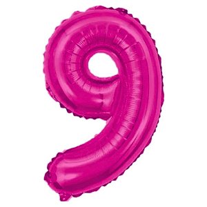 Balão Metalizado 16P Pink Número 9