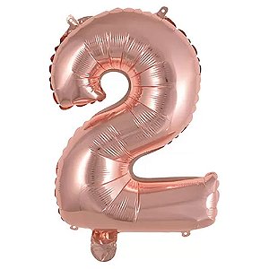 Balão Metalizado 30 para 32P Rose Número 2