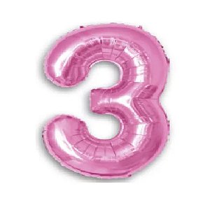 Balão Metalizado 16P Rosa Número 3