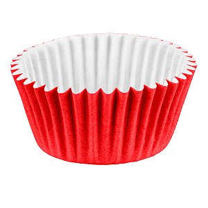 Forminhas Mini Cupcake Impermeável Vermelho 45 Unidades