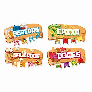 Placas Sinalizadoras Diversas  Arraiá  4un - Regina