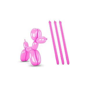 Balão Canudo Rosa Pink | 50 Unidades