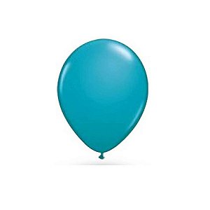 Balão 5 Liso Redondo Azul Turquesa | 50 Unidades