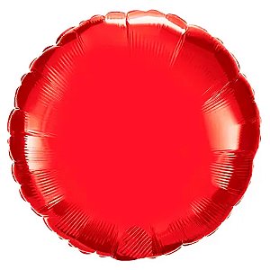 Balão Metalizado 18P Br Festas Bola Vermelho