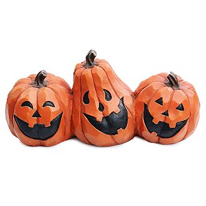 Trio de Abóboras Divertidas Halloween
