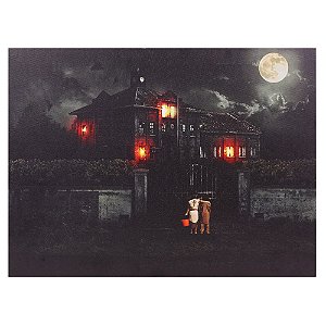 Quadro Iluminado Casa da Bruxa Halloween