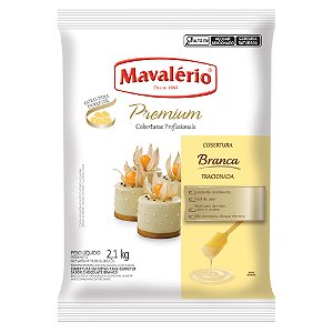 Cobertura Fracionada Mavalério Premium - Chocolate Branco - Gotas 2,1kg