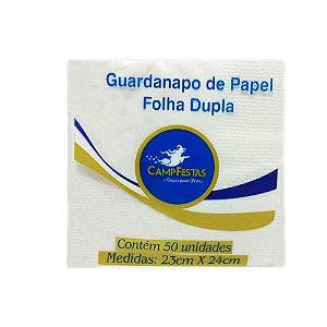 Guardanapo Folha Dupla 23X24cm Branco | 50 Unidades