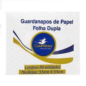 Guardanapo Folha Dupla 33X33cm Branco | 50 Unidades