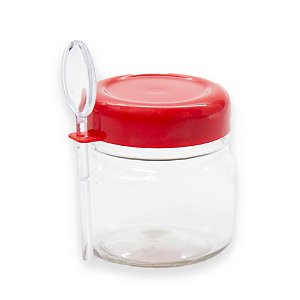 Pote Geleinha 40ml 10un com Tampa Vermelho e Colher