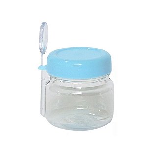 Pote Geleinha 40ml 10un com Tampa Azul Bebê e Colher