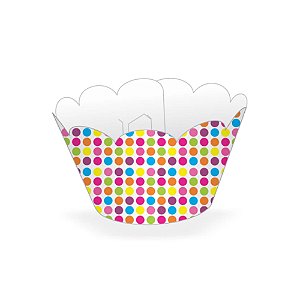 Saia Mini Cupcake Bolinhas Coloridas 12un - Nc Toys