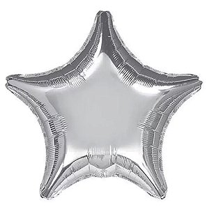 Balão Metalizado 18P Br Festas Estrela Prata