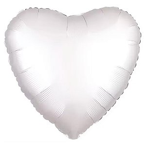 Balão Metalizado 18P Br Festas Coração Branco