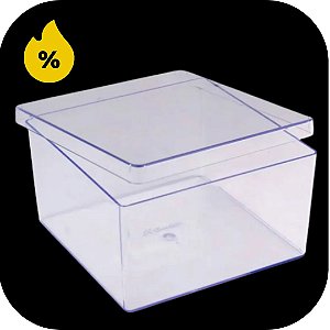 Cake Box Cristal Quadrado com Tampa 15X8X15cm - Blue Star