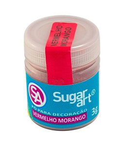 Pó para Decoração 3G Vermelho Morango Sugar Art