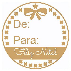 Etiqueta Adesiva Natal De Para Ouro 60Un - Hiper Embalagens