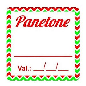 Etiqueta Adesiva  Natal Panetone 60Un - Hiper Embalagens