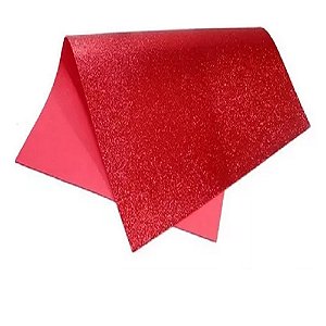 Placa EVA Glitter Vermelho 40X60cm  - Silver Plastic