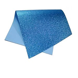 Placa EVA Glitter Azul Claro 40X60cm - Silver Plastic