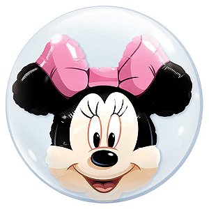 Balão Qlt Bubble 24 Duplo Minnie Mouse