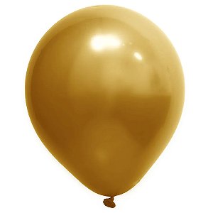 Balão Cromado 9 Ouro | 25 Unidades