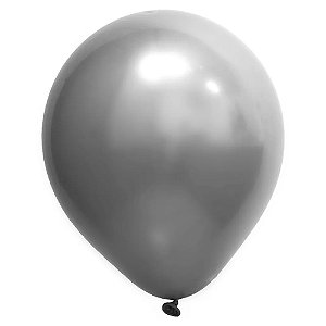 Balão Cromado 9 Prata | 25 Unidades