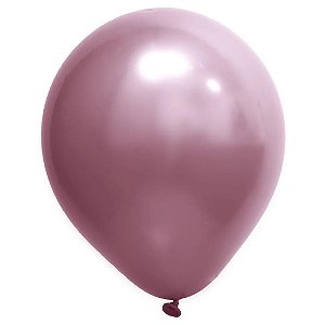 Balão Cromado 9 Rosa | 25 Unidades