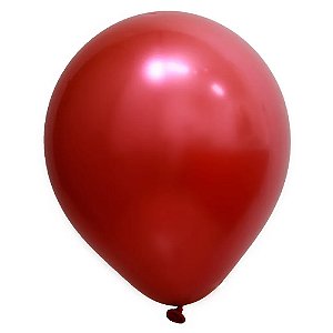 Balão Cromado 9 Vermelho | 25 Unidades