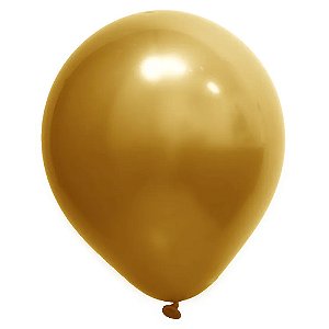 Balão Cromado 5 Ouro | 25 Unidades