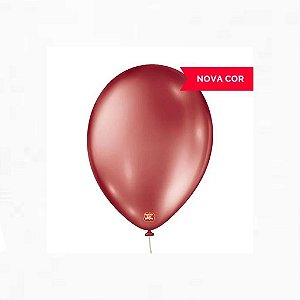 Balão 9 Metálico Vermelho | 25 Unidades