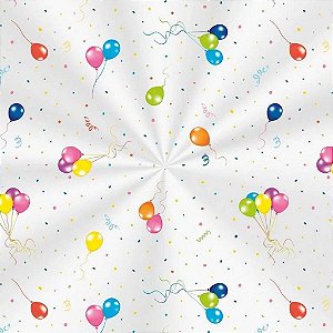 Saco Transparente 15X22 Festa Balões | 50 Unidades